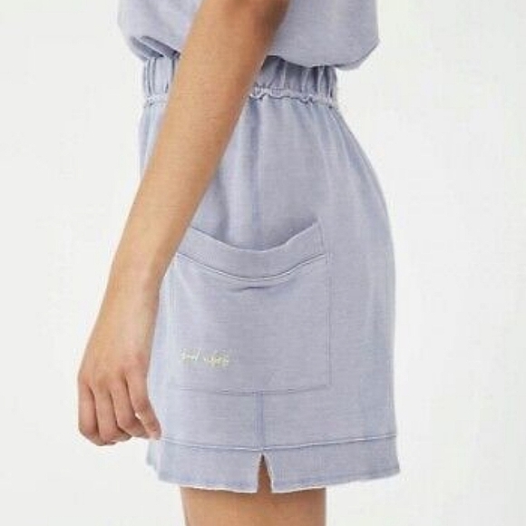 Free People Cozy Girl Distressed Drawstring Shorts Ceramic Seafoam Blue S ~ NWT - Picture 2 of 6